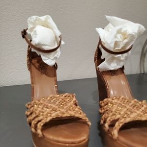 Carlos by Santana Carlos Brown Cork Wedges size 6.5